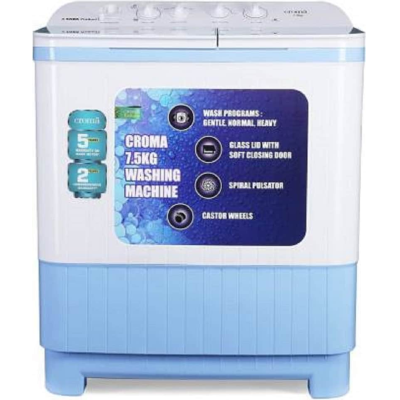 Croma 7.5 kg Semi Automatic Top Load Washing Machine (CRAW2223)